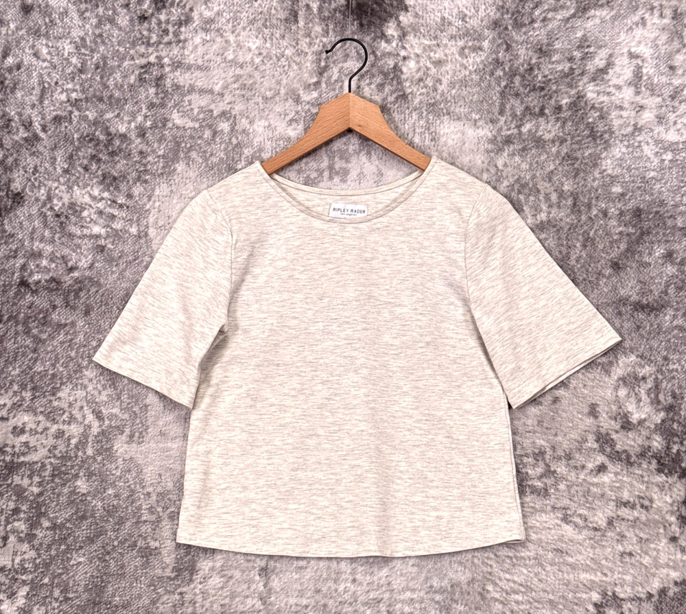 Ripley Rader Ponte Short Sleeve Top 2 / Small Womens Heather Gray Shirt